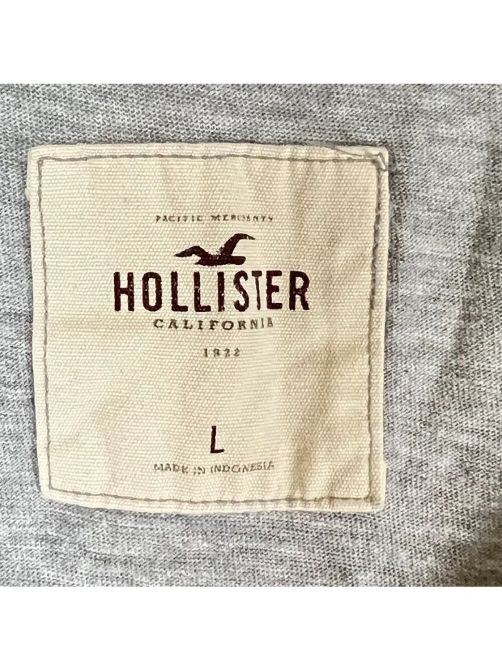 Vintage Hollister Shirt Y2K Short Sleeve V Neck Gray WomenSz L Logo 90s 2000s - Picture 3 of 10